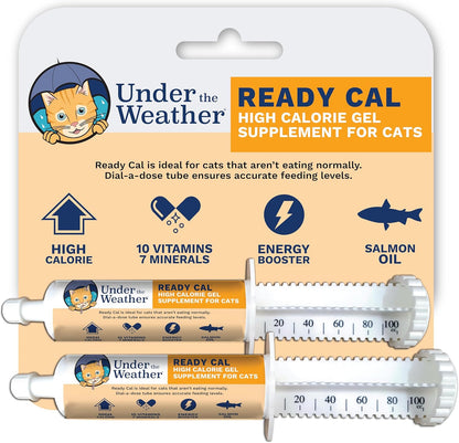 Under The Weather Pet | Ready Cal for Cats 100cc | High Calorie Supplement | Cat Weight Gainer and High Calorie Booster | 10 Vitamins, 7 Minerals & Omega Fatty Acids (2 Pack)