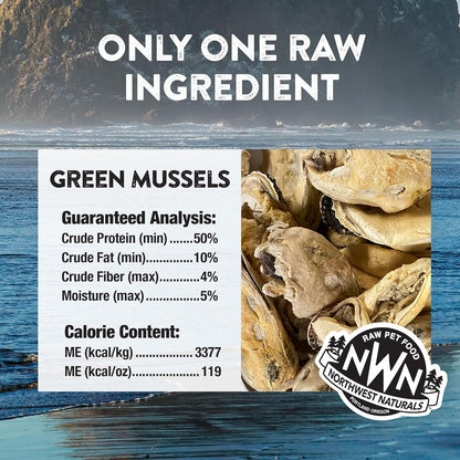 Northwest Naturals Raw Rewards Freeze-Dried Green Lipped Mussel Treats for Dogs and Cats - Bite-Sized Pieces - Healthy, 1 Ingredient, Human Grade, Natural, Proudly Made in USA, 2 Oz (Pack of 3)