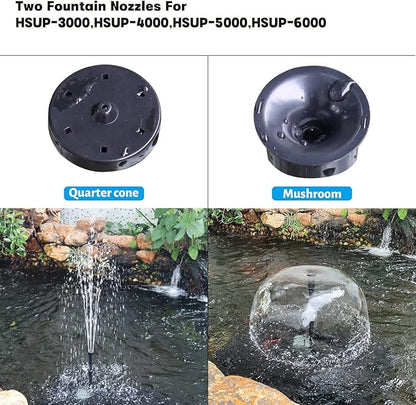 WaterRebirth HSUP5000F Versatile Submersible Pump - Fountain Jets for Ponds, Fish Tanks, Water Gardens - Aquarium & Pond Pump (5000L/H)