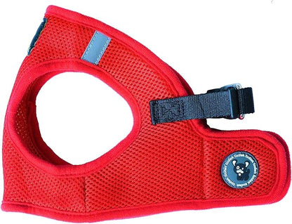 EcoBark Rapid Fastener Super Comfort Fully Adjustable Double Padded Step in Dog Harness (Large, Red)