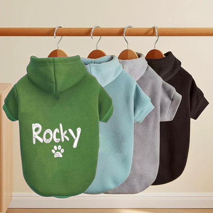 Personalized Name Dog Hoodie, Embroidered Hoodies Pets Name, Bright Puppy Sweatshirt, Custom Pet Memorial, Pet Clothes