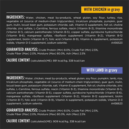 Pro Plan Veterinary Diets Purina EN Savory Selects Gastroenteric with Chicken and with Lamb in Gravy Gastrointestinal Dog Food Variety Pack - (12) 13.2 oz. Cans