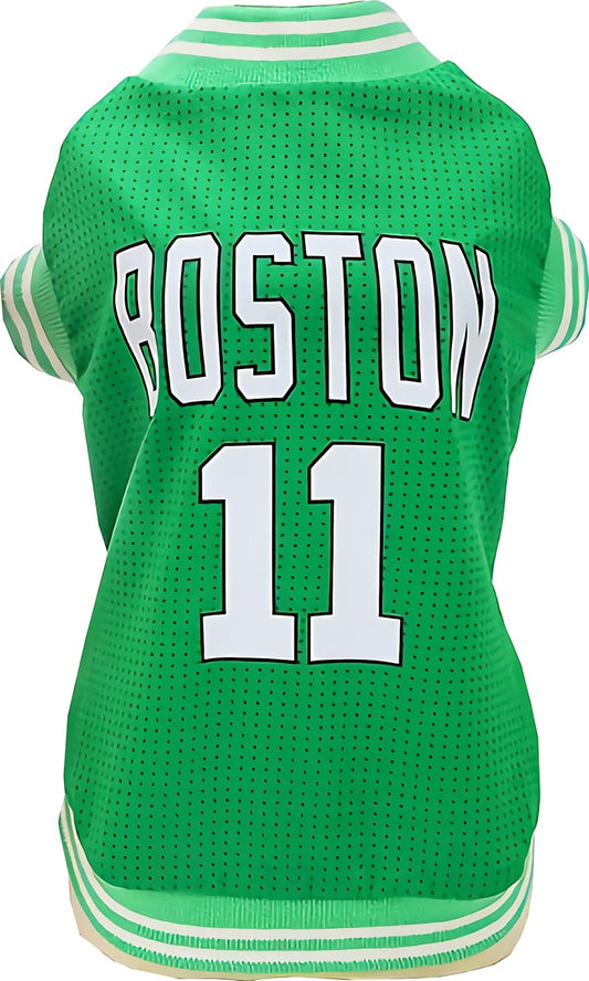 Dog Clothes Basketball Mesh Breathable T-Shirt,Pet Clothes Puppy Sportswear Spring/Summer Fashion Dog Shirt. (Green, Small)