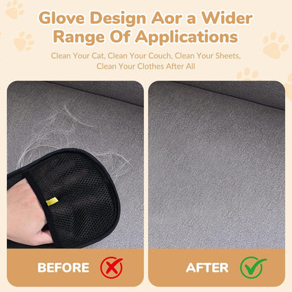 Pet Hair Removal Gloves, Electrostatic Pet Hair Grooming Gloves for Dog & Cat, Reusable for Carpet, Clothing,Furniture,Clothing, Couch,Bed,Curtain-3 PCS