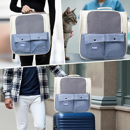 Cat Backpack Carrier Airline Approved – Breathable Pet Carrier Backpack for Small Dogs, Cats, Puppies, Rabbits – Travel Dog Backpack with Ventilated Design for Hiking, Outdoor, Car Trips