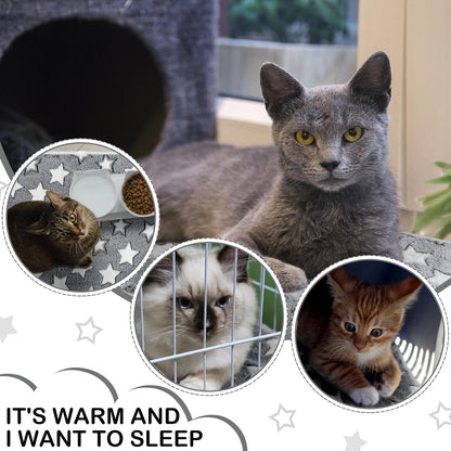 Tudomro 8 Pcs Guinea Pig Bedding Cage Liners Bulk Blankets Small Animal Flannel Throw Bedding Waterproof Absorbent Reusable Pet Pee Sleep Mat Pad Cover for Hamster Ferret(Grey Star,12 x 12 Inch)