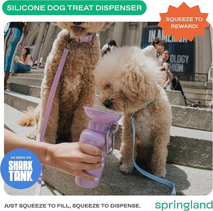 Springer by Springland Dog Water Bottle | Portable Travel Water Bottle Dispenser for Dogs | Dog Gift Seen on Oprah's Favorite Things, Shark Tank | Leak-Proof Bottles | BPA-Free 22oz Lilac