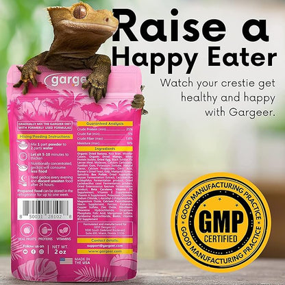 16oz Complete Crested Gecko Food Diet. Premium Ingredients Mix, Ready to Use Freshly Made Powder. Unique Superfood Formula, Developed & Made in The USA. Enjoy!