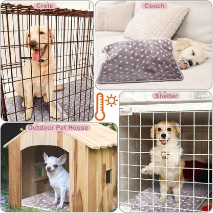 2 Pcs Large Self Warming Cat Pad Self Heating Cat Mat Bed Dog Crate Pet Blankets Thermal Heated Bed Mat for Outdoor Indoor Newborn Kittens Puppies Dog(Small Star,24 x 18)