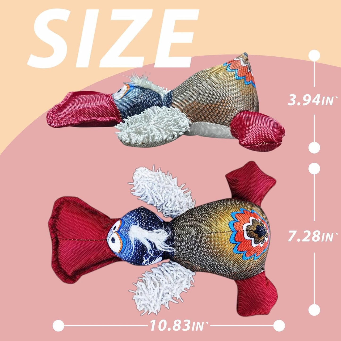 Dog Toy Duck with Squeaker, Best Pet Supplies Crinkle Dog Toy for Small, Medium, and Large,Indoor and Outdoor Dog Interactive Play, Chewing Toys(Red-Billed Duck