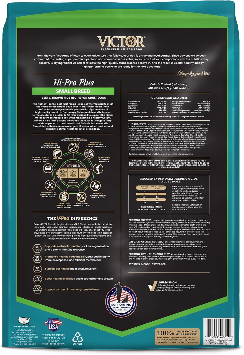 VICTOR Classic - Hi-Pro Small Breed Adult, 15-lb