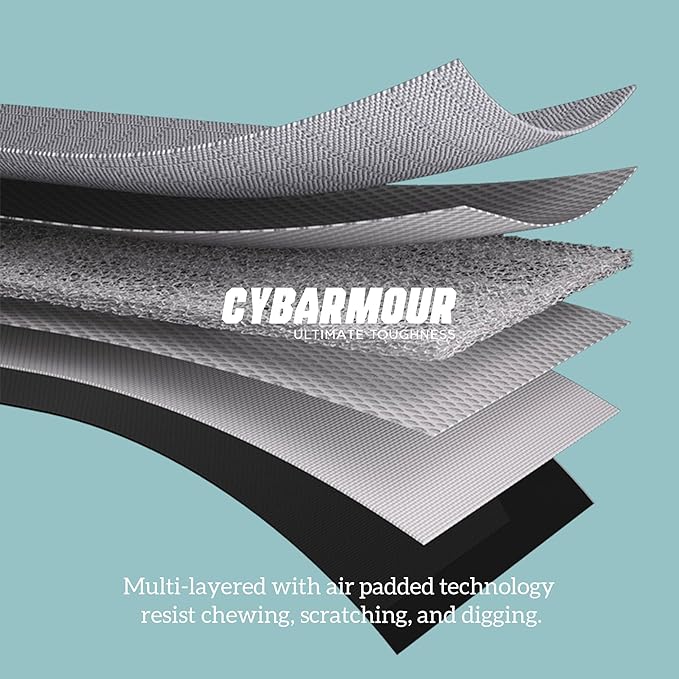 Cybarmour Chew Proof Dog Bed - Orthopedic Indestructible Dog Crate Pad - Outdoor Waterproof Kennel Mat for Aggressive Chewers - Extra Large Breeds & Fits 48-Inch Crate - 47"x29", Limestone