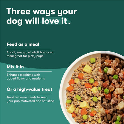 Jinx Beef Grain Free Wet Dog Food Pouches, Meal or Dog Food Topper Mix-in, Made with Real Beef & Chicken, Bone Broth, No Fillers - Puppy, Adult, Senior, 9oz, 6 Pack