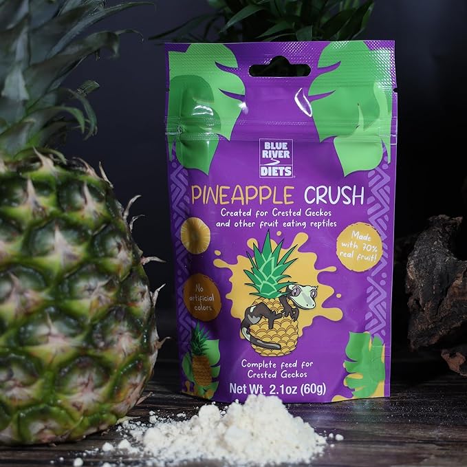 Crested Gecko Diet | Pineapple Crush | All Natural Low Fat Complete Gecko Food | 2.1oz