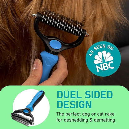 Maxpower Planet Pet Grooming Rake and Dematting Comb for Dogs - Dog Grooming Supplies, Undercoat Rake for Dogs, Cats - Extra-Wide Deshedding Dog Brush, Deshedder Comb for Long Hair - Reduce Shedding
