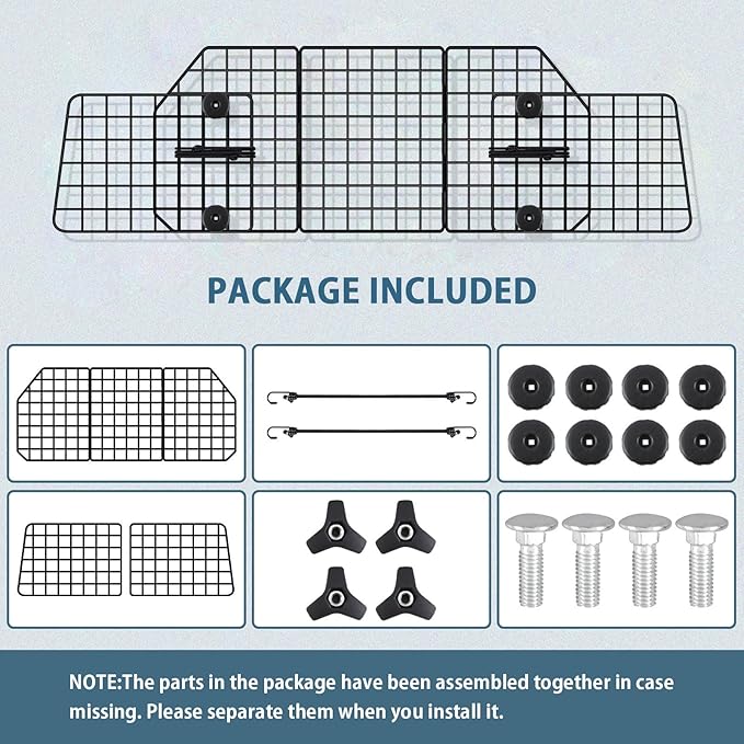 FEED GARDEN Adjustable Dog Car Barrier for SUVs,Vehicles, Trucks, Upgraded Universal-Fit Pet Divider Gate Large Pet Barrier for Cargo Area 36.6" to 60.6" Width Black