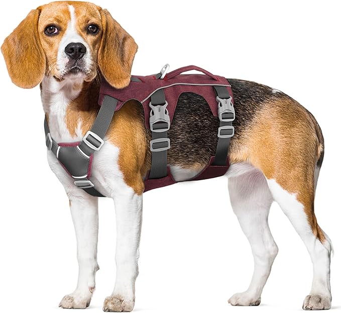 Escape Proof Dog Harness Medium Sized Dog, Reflective No Pull Dog Vest with Handle, Lightweight Full Body Pet Harness Adjustable for Walking,Training(Blue,Chest:17-32")