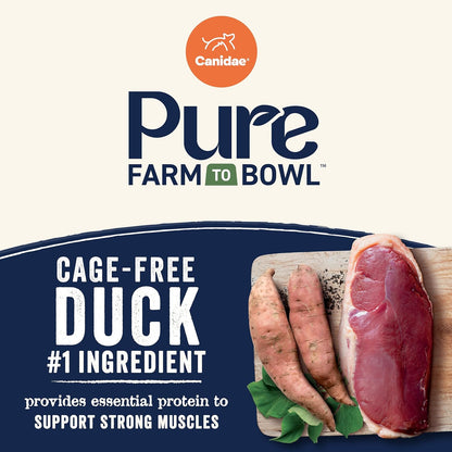 Canidae Pure Farm to Bowl Cage-free Duck & Sweet Potato, Adult, Grain-Free Dry Dog Food, 12lb