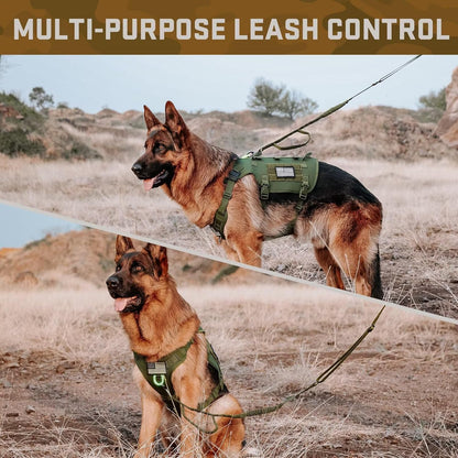 Forestpaw Dog Harness Medium Sized,Tactical Dog Harness with Handle,No Pull Military Style Service Dog Vest with Pockets Adjustable for Medium Large Dogs,Green,Chest 19.5-41.5"