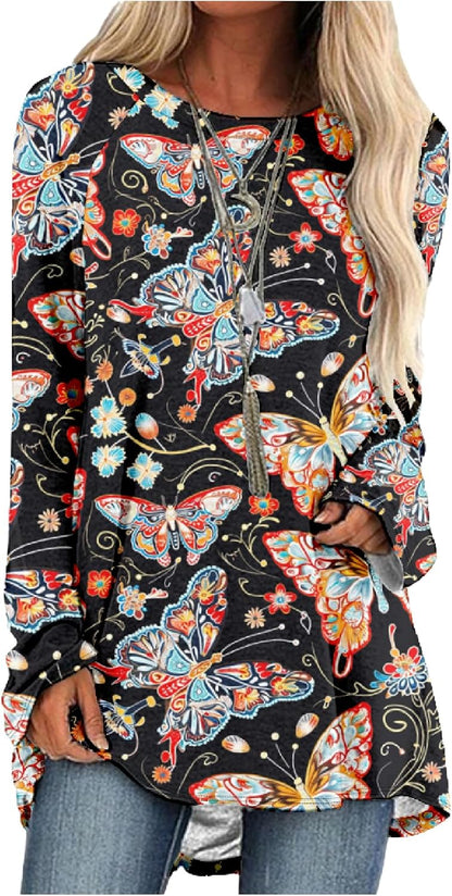 MARSVOVO Women Novelty Graphic Plus Size Sweater Crewneck Long Sleeve Cute Printed Loose Fit Casual Fall Sweaters Top