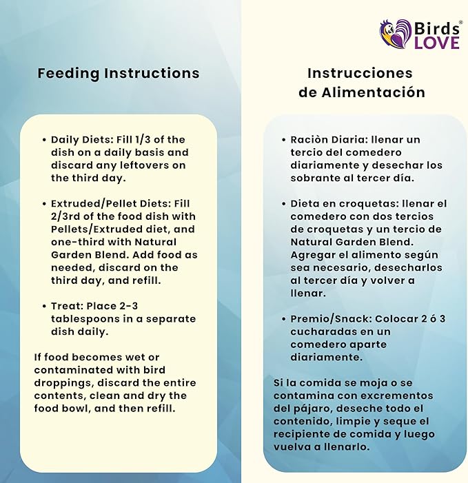 Birds LOVE All Natural Garden Blend Bird Food for Parrots 2lb