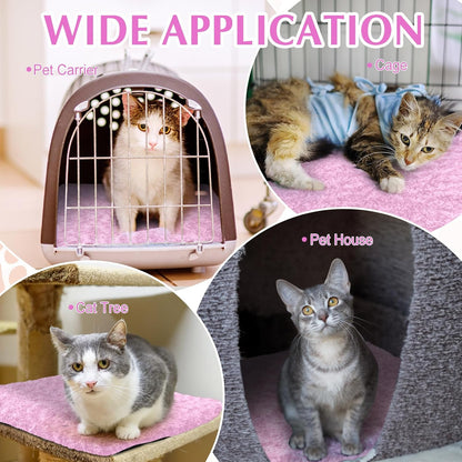 4 Pack Self Warming Cat Pads Self Heating Cat Mat Washable Homeless Dogs Thermal Pads Kennel Pad Reflects Body Heat Warm Crate Bed Mat for Indoor Outdoor Pet(Pink,16 x 20 Inch)