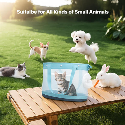 Dog Purse Carrier for Small Dogs, Cats - Dog Carrier Purse for Small Animals up to 22lbs, Collapsible Breathable Pet Carrier Sling for Outing Travel Vet-Light Blue