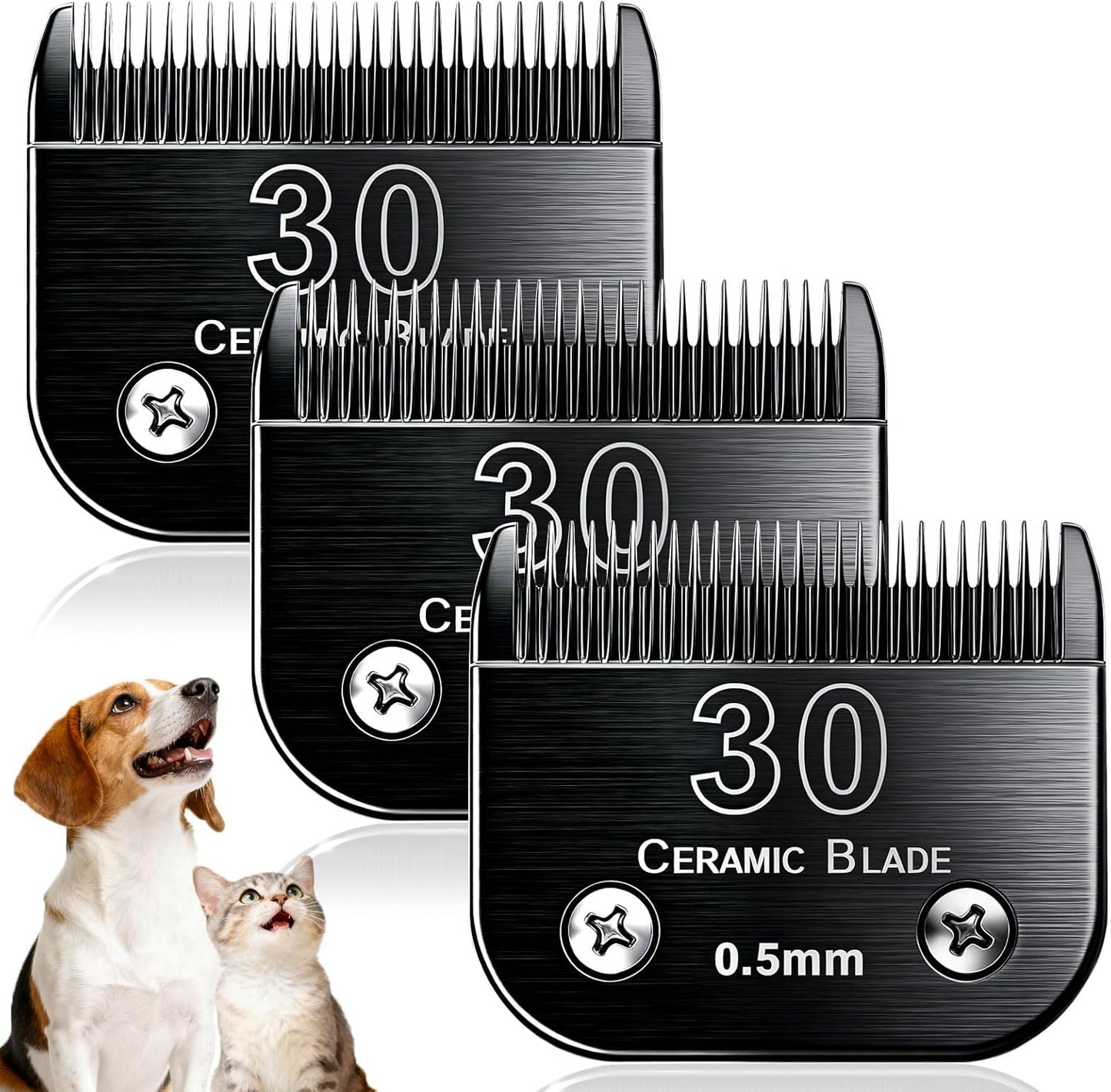 Dog Grooming Clipper Blades Replacement Compatible with Andis Dog Clippers,Most OsterA5, Wahl KM Series Pet Clippers (Black(30))