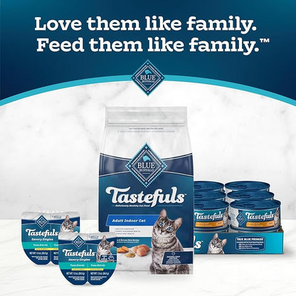 Blue Buffalo Tastefuls Adult Dry Cat Food Indoor Cat Formula, Made in the USA with Natural Ingredients, Chicken & Brown Rice Recipe, 3-lb. Bag