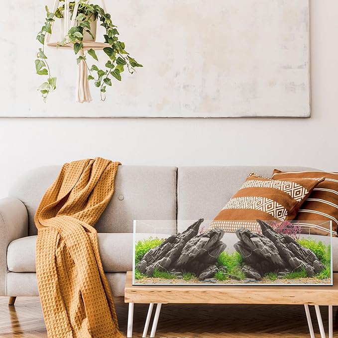 UNS Ultra Clear Rimless Tank - 21.3GAL | 81L - 35.43x11.81x11.81 | 90x30x30 CM, 8mm Glass Thickness, Leveling Mat Included - Low Iron, High Clarity Fish Tank w/ 45° Mitered Edge - [90L]