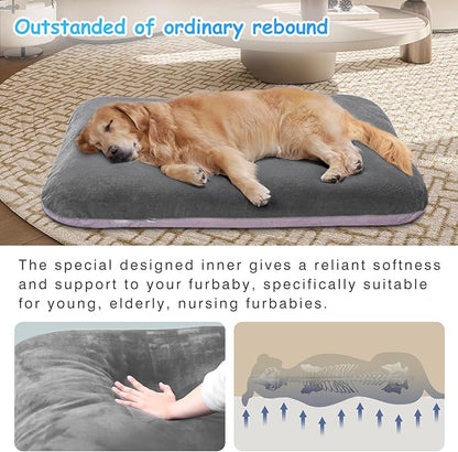 Magic Dog Super Soft Medium Dog Bed, 32 Inches Orthopedic Foam Pet Beds with Anti Slip Bottom, Dog Sleeping Mattress with Removable and Washable Cover, Grey M,32'' X 24'' X 3''