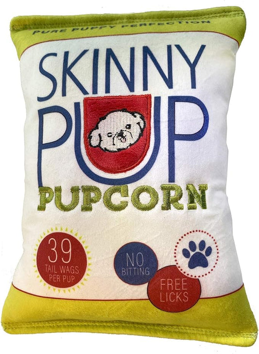 Huxley & Kent Funny Dog Toy w/Squeaker – Power Plush Squeaky Dog Toys for Small, Medium & Large Dogs – Soft Stuffed Animal for Indoor Play & Fetch - Skinny Pup, Small