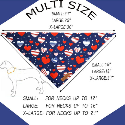 Realeaf 4th of July Dog Bandanas 2 Pack, Reversible American Flag Pet Scarf for Boy and Girl, Premium Durable Fabric, Patriotic Bandana for Large and XLarge Dogs (X-Large)