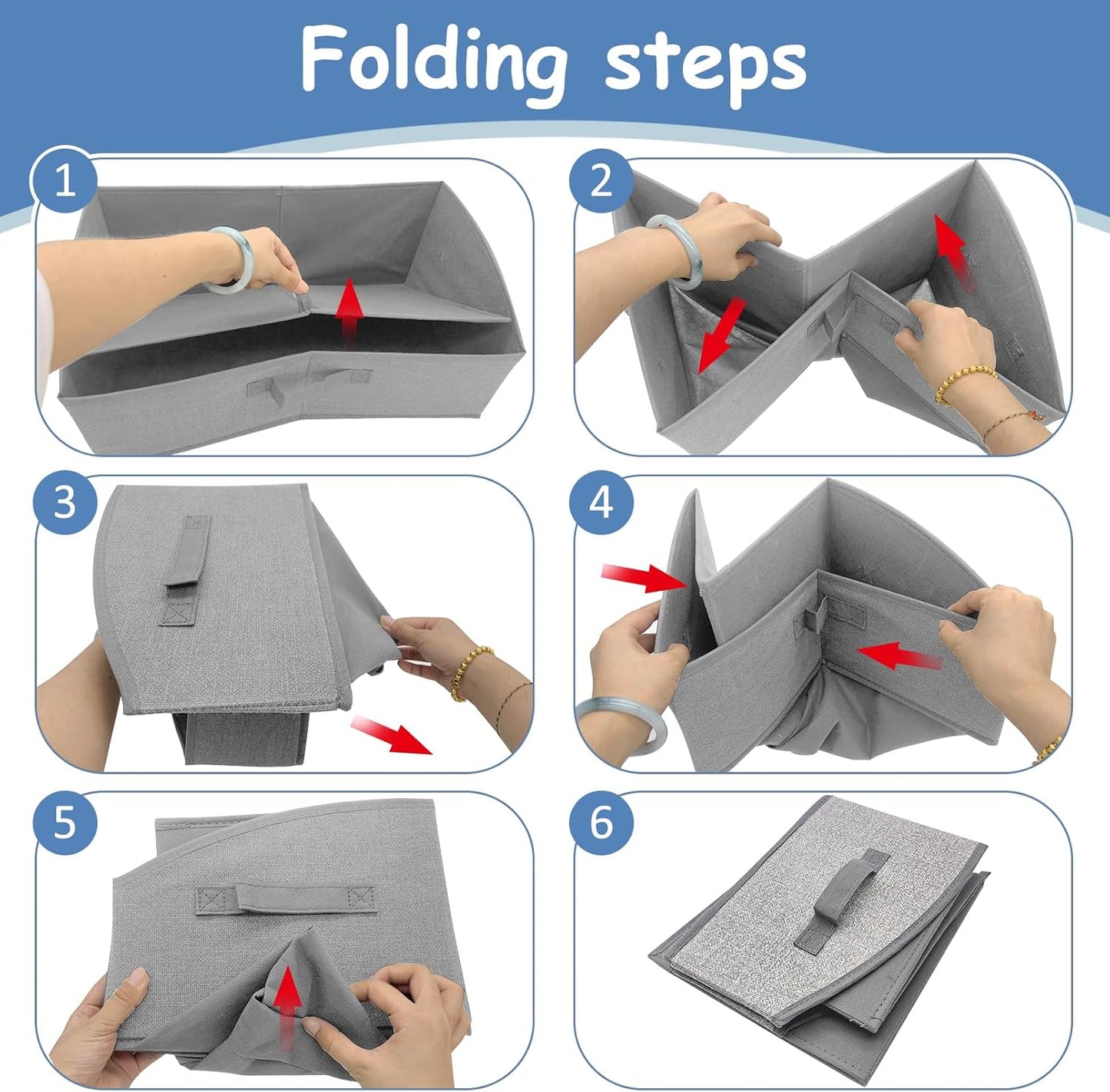 VCEPJH Dog Toy Basket Storage Box, 2 Pack Foldable Pet Toy Basket Shallow Puppy Toy Bin with Handles for Organizing Chew Toys Leashes Clothes Blankets And Accessories(Gray), TP062-2