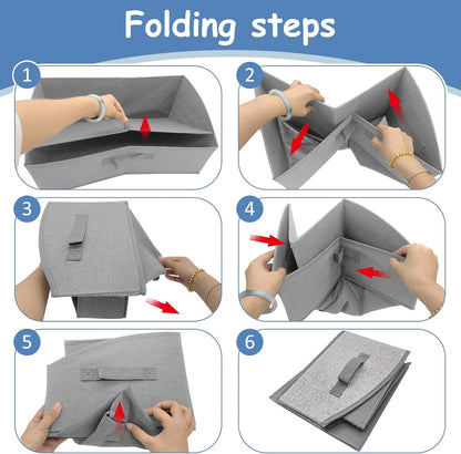 VCEPJH Dog Toy Basket Storage Box, 2 Pack Foldable Pet Toy Basket Shallow Puppy Toy Bin with Handles for Organizing Chew Toys Leashes Clothes Blankets And Accessories(Gray), TP062-2