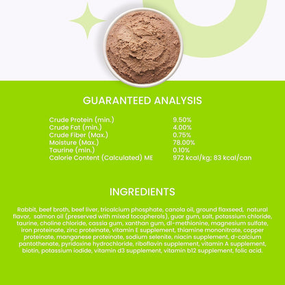 I and love and you Wet Cat Food - Whascally Wabbit Pâté - Rabbit Recipe, Grain Free, Filler Free, 3oz Pack of 24 Cans