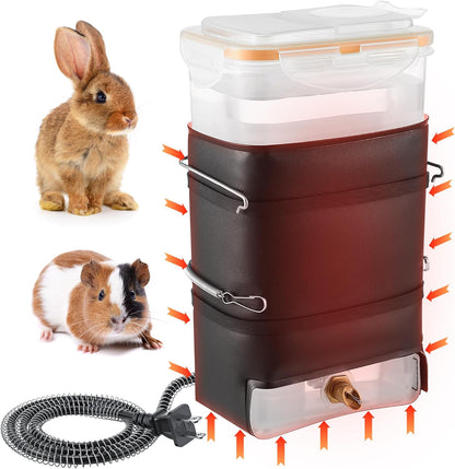 1 Pack 74 oz Heated Rabbit Water Bottle, Large Rabbit Water Dispenser No Drip, Bunny Bottle, Heated Small Animal Drinker for Pets, Rabbits, Guinea Pigs, Hamster, Ferrets, Birds, Mouse, Rats