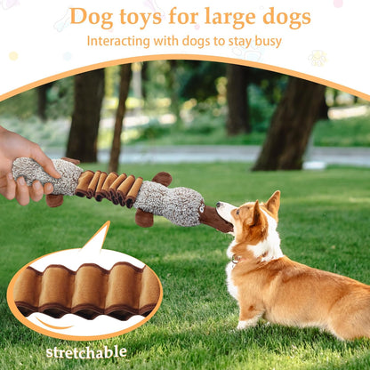 Squeaky Dog Toys, Stuffed Large Dog Toys to Keep Them Busy, Interactive Plush Chew Toys with Crinkle Paper, Tough Pet Animal Toys for Small Medium Large Dogs - Platypus