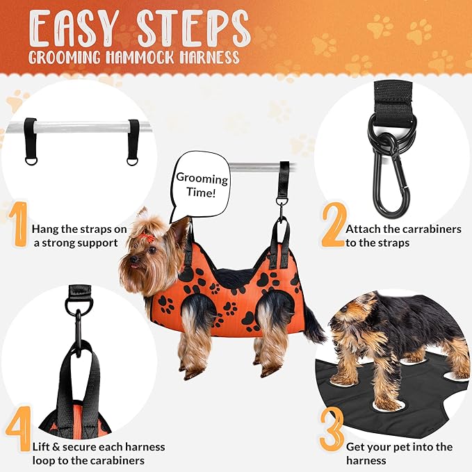 2025 16-in-1 - Dog Grooming Hammock - Dog Hanging Harness for Nail Trimming - Pet Grooming Hammock - Dog Sling for Nail Trimming - Dog Nail Trimming Hammock - Dog Holder for Nail Trimming