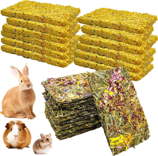 Hamiledyi Rabbit Chew Toys 24 Pieces Guinea Pig Chew Toys for Teeth Natural Grinding Teeth for Chinchilla Bunny Hamster Gerbil Rat Small Animals