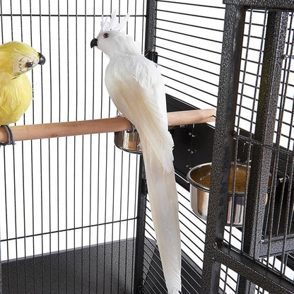 61 Inch Wrought Iron Large Bird Flight Cage with Rolling Stand for Budgie Parakeet Conure 18" L x 18" W x 61" H