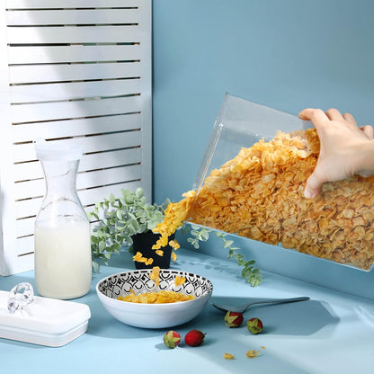 Felli Flip Tite Storage Container with Lid 4" RECTANGULAR Air Tight Ring Flip Top, Stackable Acrylic Canister for Kitchen Counter Pantry, Cereal Granola Pasta Spice, Christmas Gift (4pk, Variety)