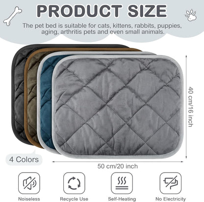 8 Pack Self Heating Cat Mat Self Warming Cat Bed 20"x16" Extra Warm Thermal Pet Bed Mat Reflects Body Heat Washable Dog Crate Pad for Indoor Outdoor Pets(Mixing Color)