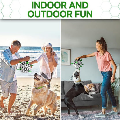 QDAN Premium Dog Toys Balls, Dog Soccer Ball with Straps, Dog Birthday Gifts, Herding Ball, Durable Balls for Small Medium Pet, Puppy Outdoor Toy, Pet Training Soccer Ball, World Cup Soccer (6 Inch)