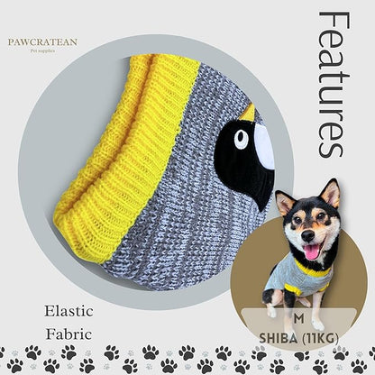 Cute Sweater for Dogs and Cats Soft Flannel Pet Outfit Warm and Cozy Animal Hoodie Small to Large Pet Clothes for Halloween Parties and Everyday Wear (X-Small, Grey Pinguin)