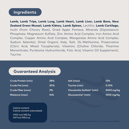 ZIWI Peak Air-Dried Cat Food – Lamb - All Natural, High Protein, Grain Free, Limited Ingredient w/ Superfoods (14oz)