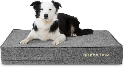 The Dog’s Bed Orthopedic Memory Foam Dog Bed, Large Grey Linen, Pain Relief for Arthritis, Hip & Elbow Dysplasia, Post Surgery, Lameness, Supportive, Calming, Waterproof Washable Cover
