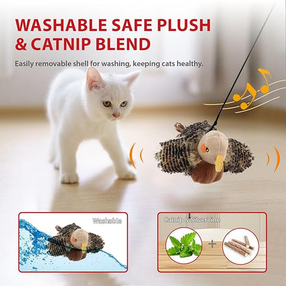 Gigwi Flappy Bird Cat Toy for Indoor Cats, Rechargeable Lifelike Interactive Flapping Bird Cat Toy Tweet, Flapping Wings & Lively Chirping, Automatic Catnip Toys for Cats Kitten, Touch Activated
