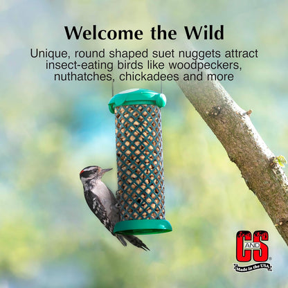 C&S Woodpecker Suet Nuggets, Outdoor Wild Bird Food for Woodpeckers, Flickers and More, 27 Ounces