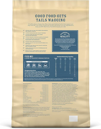 Amazon Brand – Wag Large Breed Dry Dog Food, Chicken and Brown Rice, 30 lb Bag